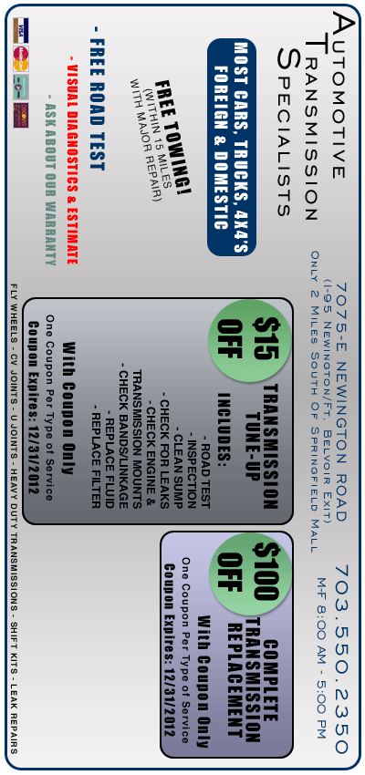Transmission Repair Discount
